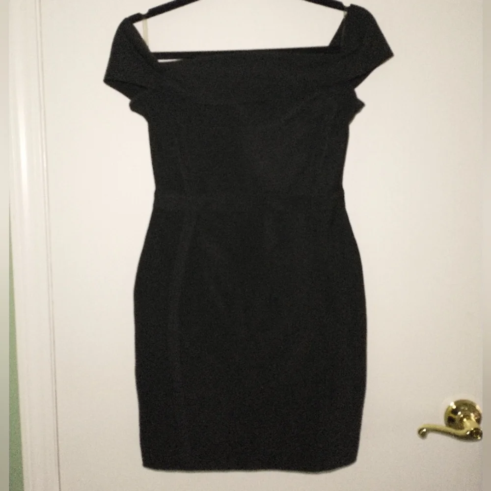 Women's 12th black off the shoulder black bandage cocktail dress - Picture 4 of 8